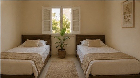 Twin room with garden view